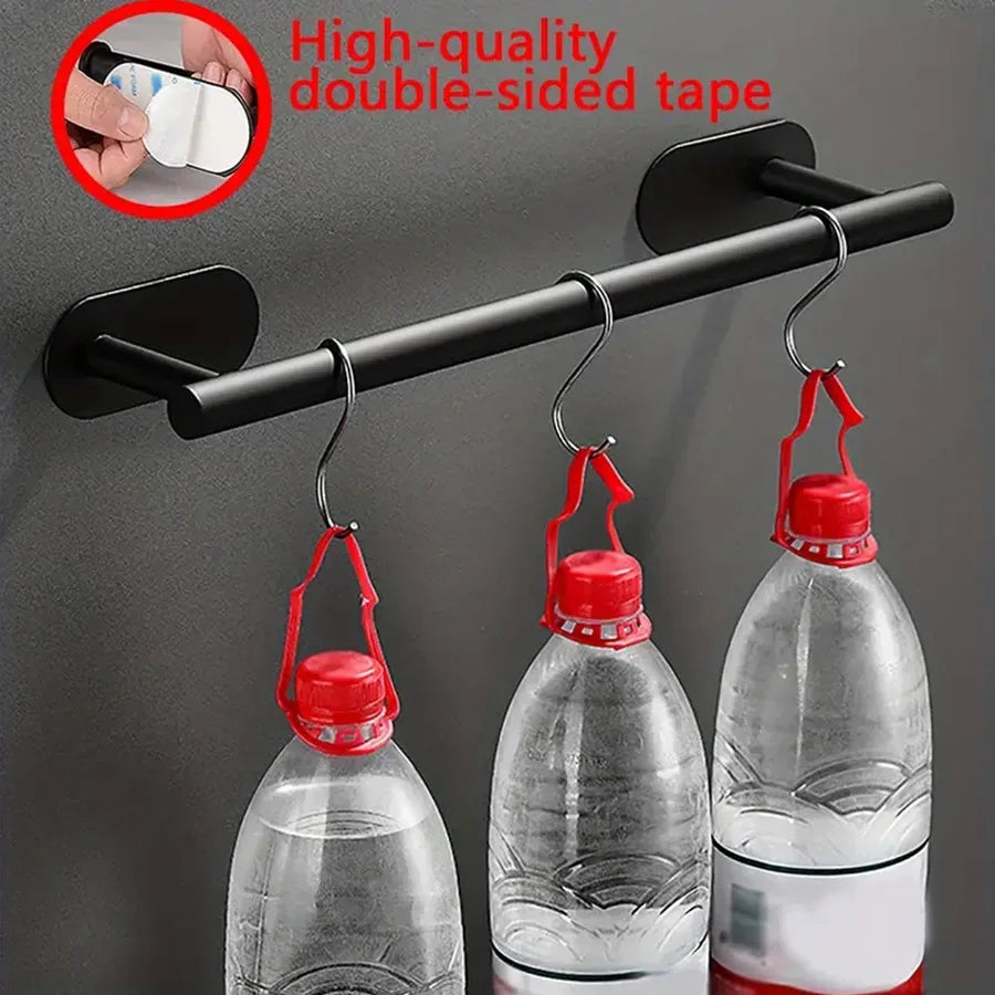 No Drill Bathroom Shelf - Strong Adhesive Wall Organizer - Rustproof Stainless Steel Storage Rack